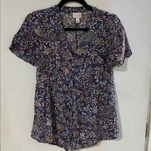Maternity Button-Down Floral Blouse